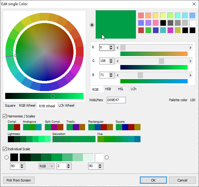 red green scale Color Palette